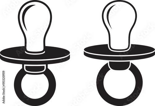 Pacifier silhouette for baby care and comfort icon