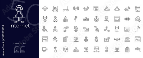 Internet Line Editable Icons set