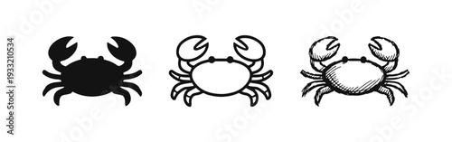 Cancer Zodiac Sign Crab Icon Set