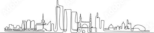 Beirut skyline with line art style vector illustration. Modern city design vector. one line Icon drawing