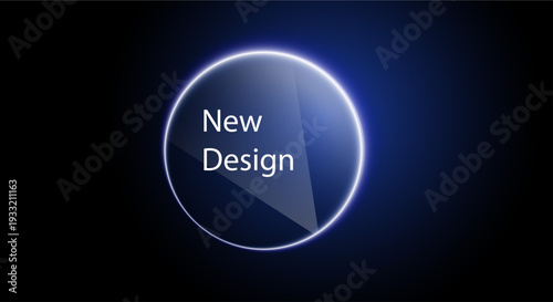Futuristic Glassmorphism Neon Circle Background with Glowing Gradient Light Modern Tech UI Orb Design