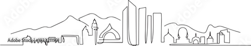 Fujairah skyline with line art style vector illustration. Modern city design vector. one line Icon drawing