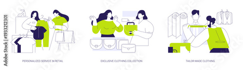 Clothing boutique isolated cartoon vector illustrations se