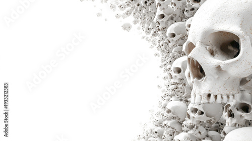 Human skulls forming wave pattern symbolizing mortality