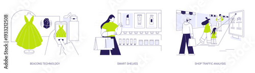 Smart retail isolated cartoon vector illustrations se