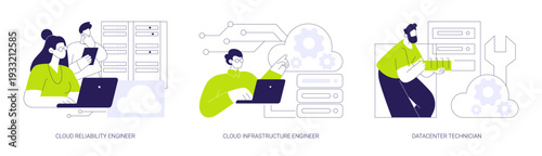 Datacenter isolated cartoon vector illustrations se