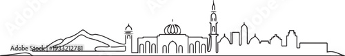 Muscat skyline with line art style vector illustration. Modern city design vector. one line Icon drawing