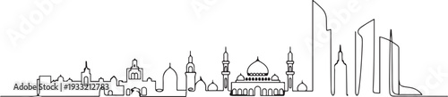 Muscat skyline with line art style vector illustration. Modern city design vector. one line Icon drawing