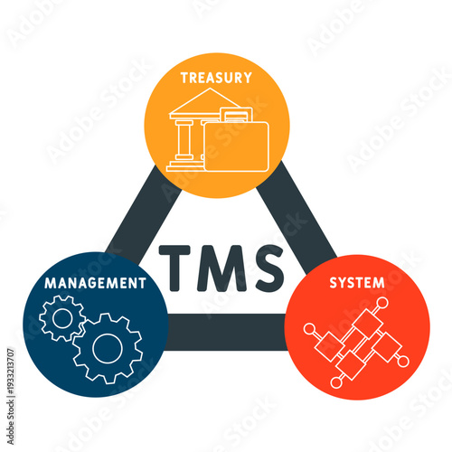 TMS - Treasury Management System мacronym. business concept background. vector illustration concept with keywords and icons. lettering illustration with icons for web banner, flyer, landing