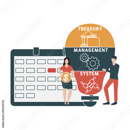 TMS - Treasury Management System мacronym. business concept background. vector illustration concept with keywords and icons. lettering illustration with icons for web banner, flyer, landing