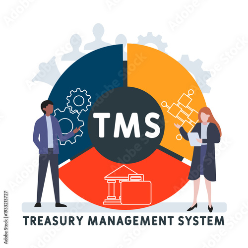 TMS - Treasury Management System мacronym. business concept background. vector illustration concept with keywords and icons. lettering illustration with icons for web banner, flyer, landing