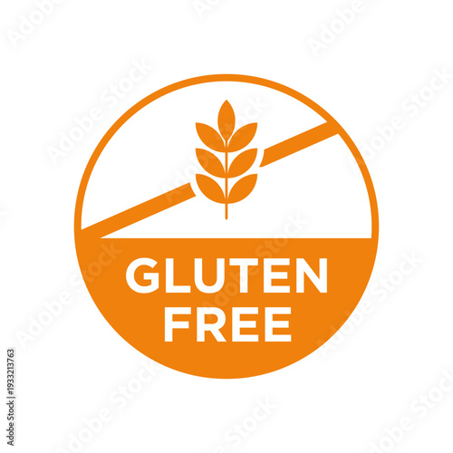 Gluten free logo with wheat symbol crossed out