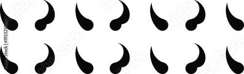 Black flame silhouettes set isolated on white background, minimalist fire icon collection for logo, tattoo, branding and decorative vector design