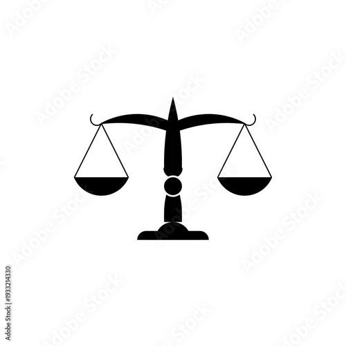 Law balance icon for justice, fairness, and legal system concept.