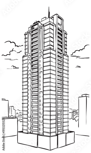 Abstract Architectural Sketch - Modern high rise Buildings