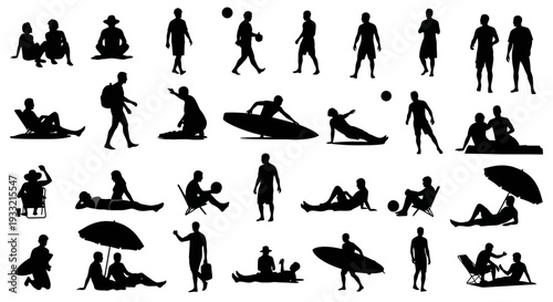 Collection of people engaging in various leisure activities.