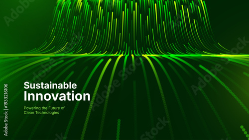 Sustainable Tech Flow Composition – Abstract Vector with Dynamic Dots, Designed for Research in Green Energy and ESGFriendly Design