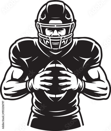 Football Player Silhouette SVG – Quarterback Sports Clipart for Cricut & Laser