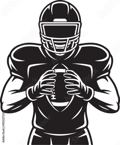 Football Player Silhouette SVG – Quarterback Sports Clipart for Cricut & Laser
