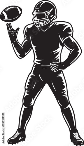 Football Player Silhouette SVG – Quarterback Sports Clipart for Cricut & Laser