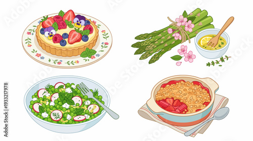 Delicious food and healthy meal options with fruits and vegetables