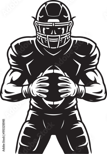 Football Player Silhouette SVG – Quarterback Sports Clipart for Cricut & Laser