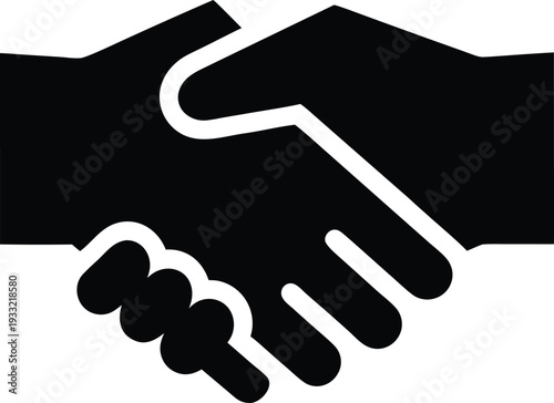 professional handshake silhouette vector illustration on transparent background