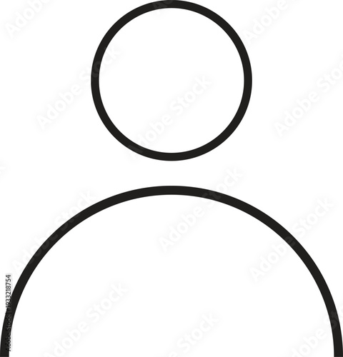 Simple stick figure drawing of a person