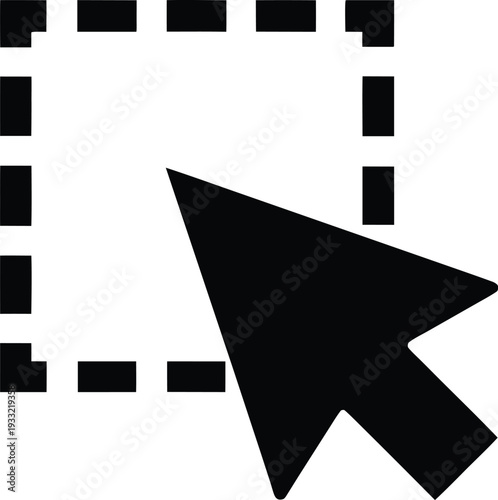 cursor select silhouette vector illustration on transparent background