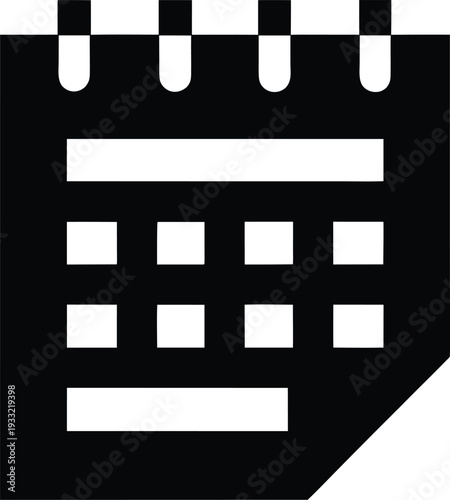 content calendar silhouette vector illustration on transparent background