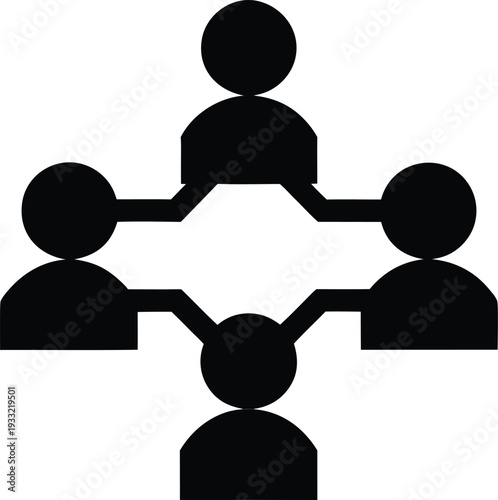 collaboration silhouette vector illustration on transparent background