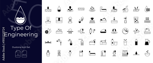 Water Duotone Editable Icons set