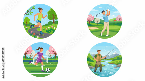 People enjoying outdoor recreational activities in nature