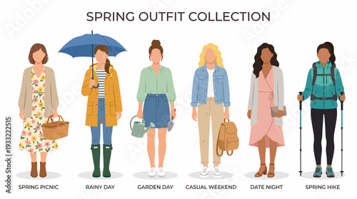 Stylish spring outfit collection for various activities