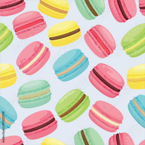 Macarons art colored dessert illustration