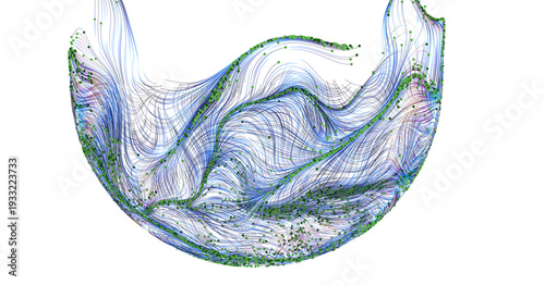 Abstract design of flowing lines and colors. This artwork conveys ideas of movement and energy, great for modern art and