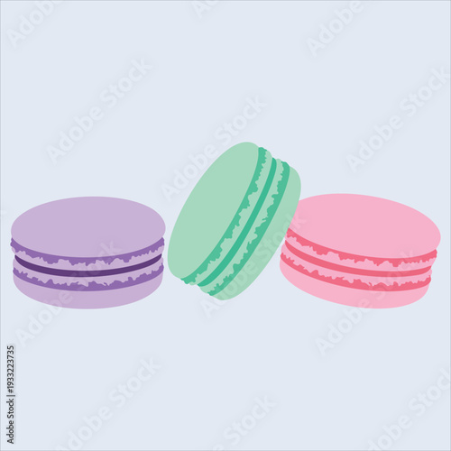 Macarons art colored dessert illustration