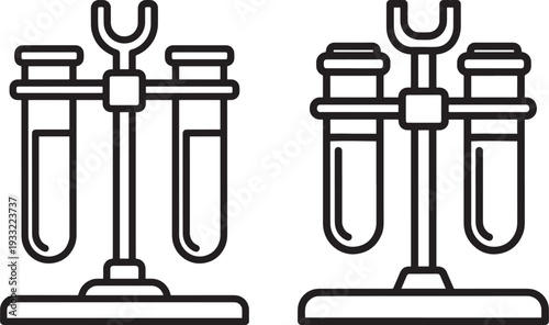 Silhouette test tubes in stand icon vector science equipment