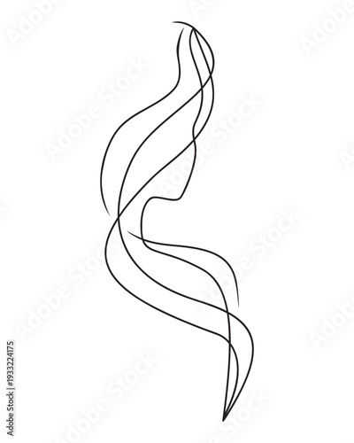 Sketch woman art by one line white background. Logo, symbol, tattoo, avatar, icon. Elegant minimalist vector illustration for beauty salon, spa, cosmetics, trichologist services, hairdressing salon.