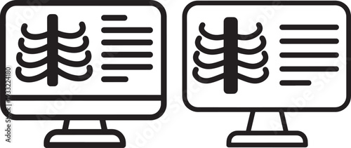 X ray chest monitor medical scan diagnostic silhouette