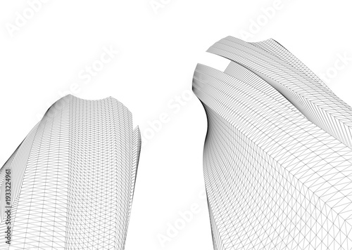 abstract architecture vector 3d illustration