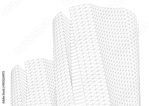 abstract architecture vector 3d illustration