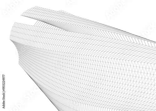 abstract architecture vector 3d illustration