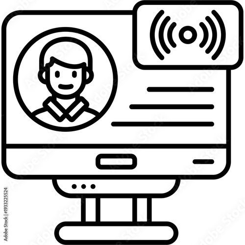 Live stream Outline Icon