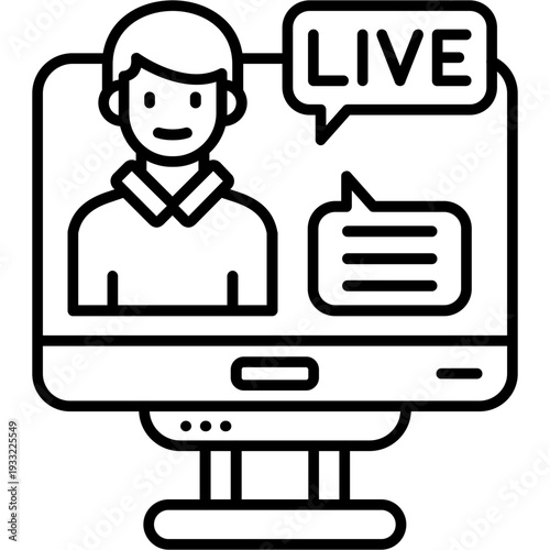Join live Outline Icon