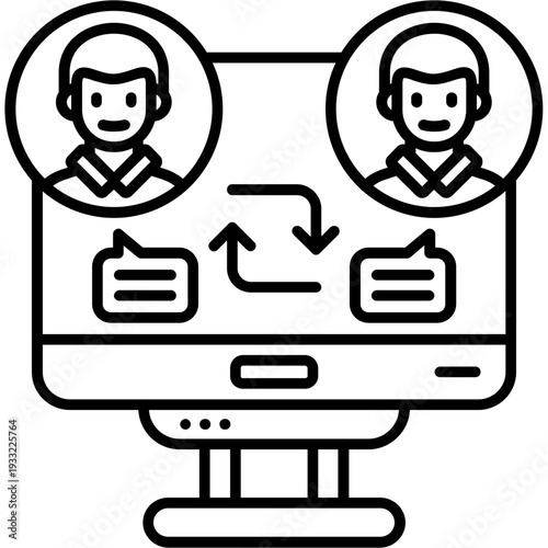 Social interaction Outline Icon