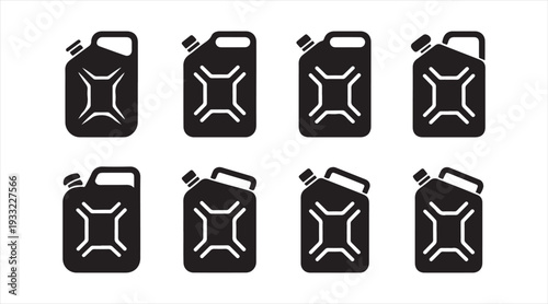 Jerrycan silhouette collection for fuel storage transport and industrial design concepts