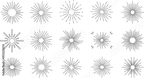 Collection of radial line patterns and symmetrical designs