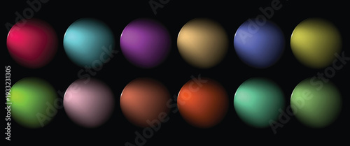 Set color circle gradient noise gradation. Abstract colorful watercolor blur mesh on isolated transparent background. Circle shape png.