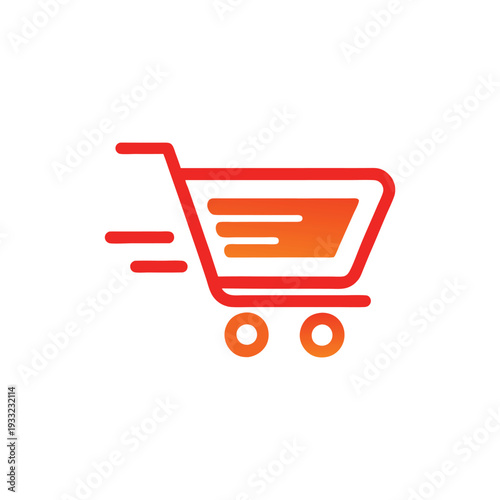 Minimalist Abstract Cart and Arrow Logo for Fast Shopping